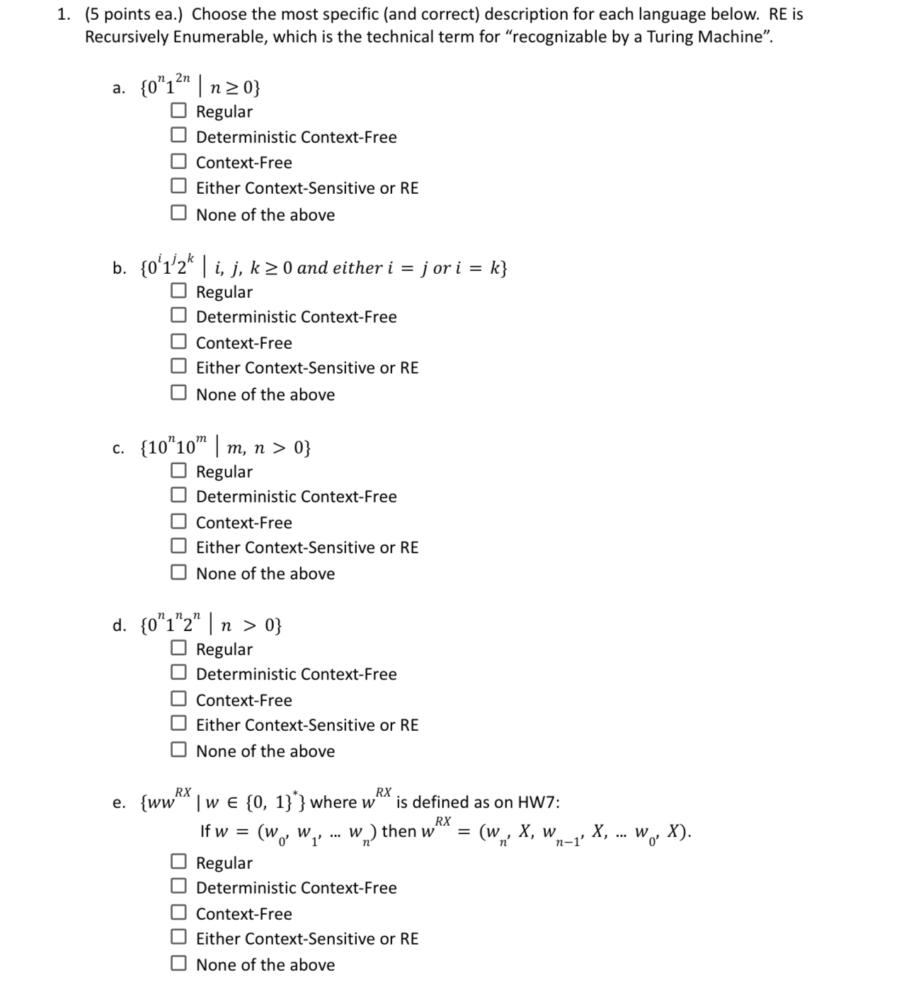 How to solve ( 5 points ea . ) Choose the most