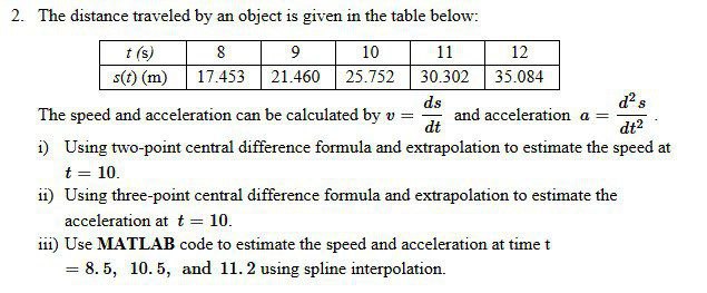 The distance traveled by an object is given in