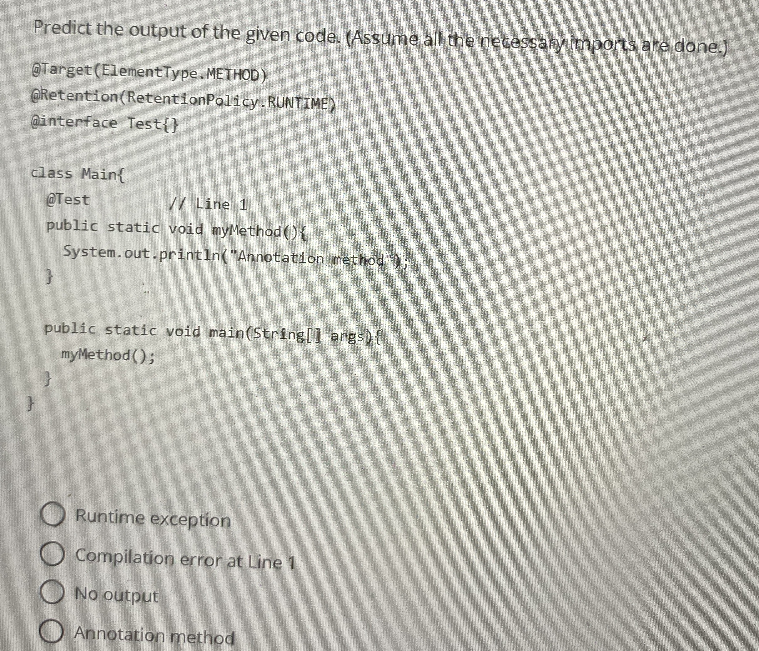 Predict the output of the given code. ( Assume
