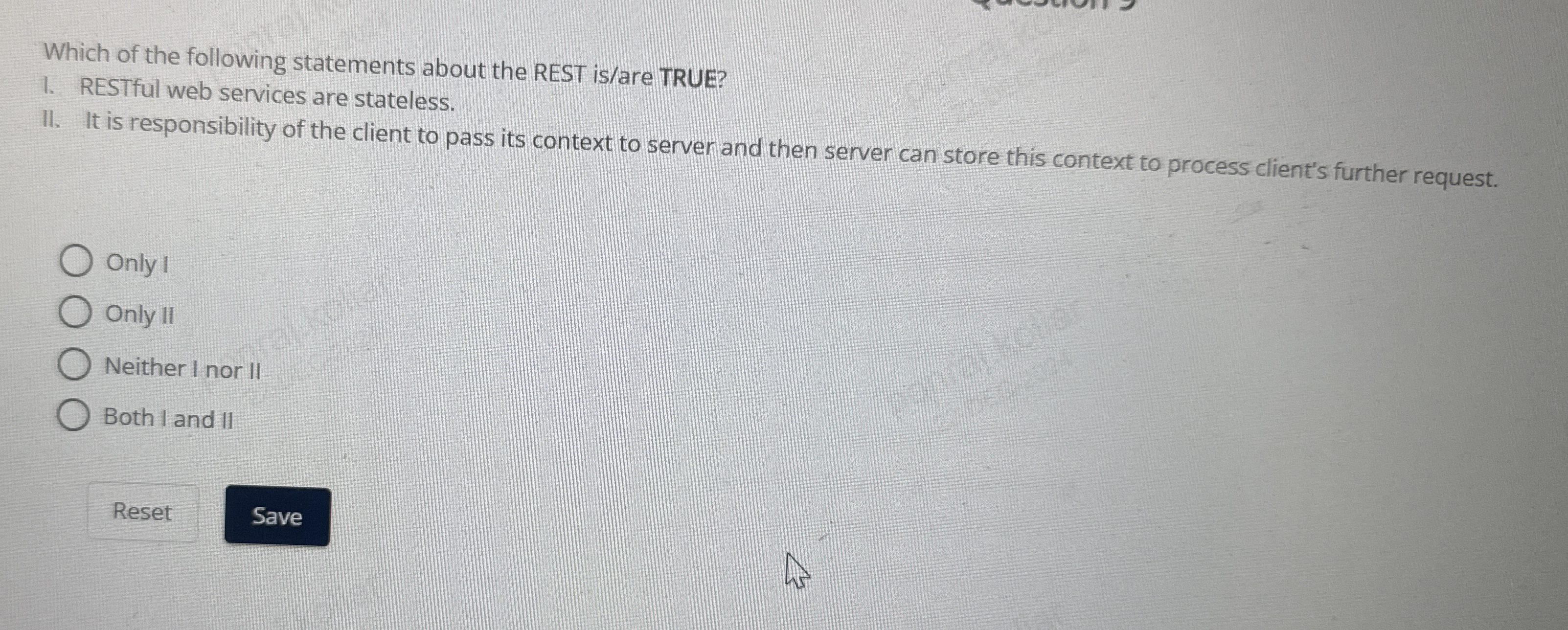 Which of the following statements about the REST