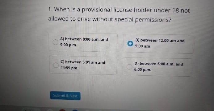 When is a provisional license holder under 1 8