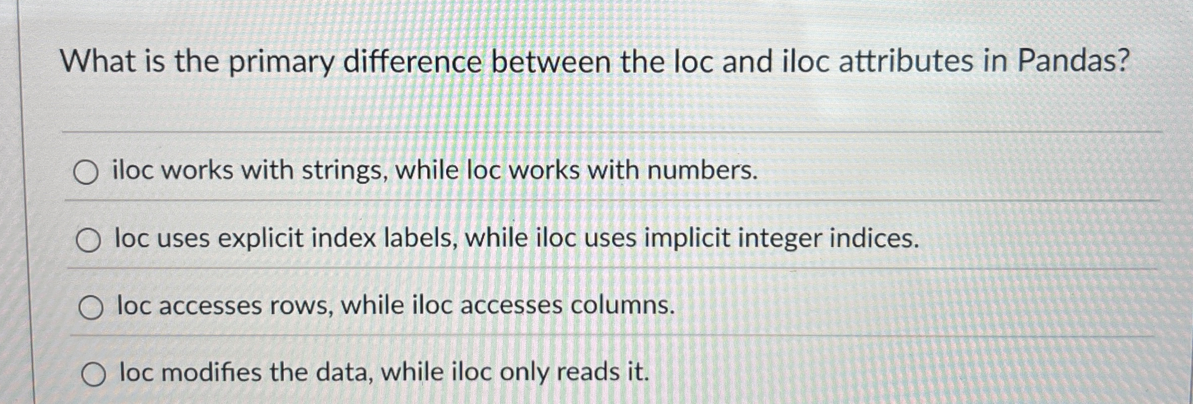 What is the primary difference between the loc