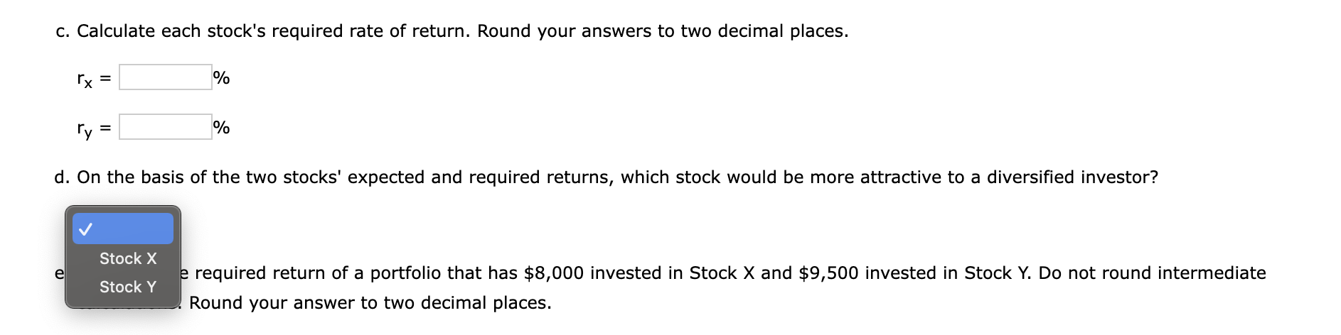 Stock X has a 9.5% expected return, a beta
