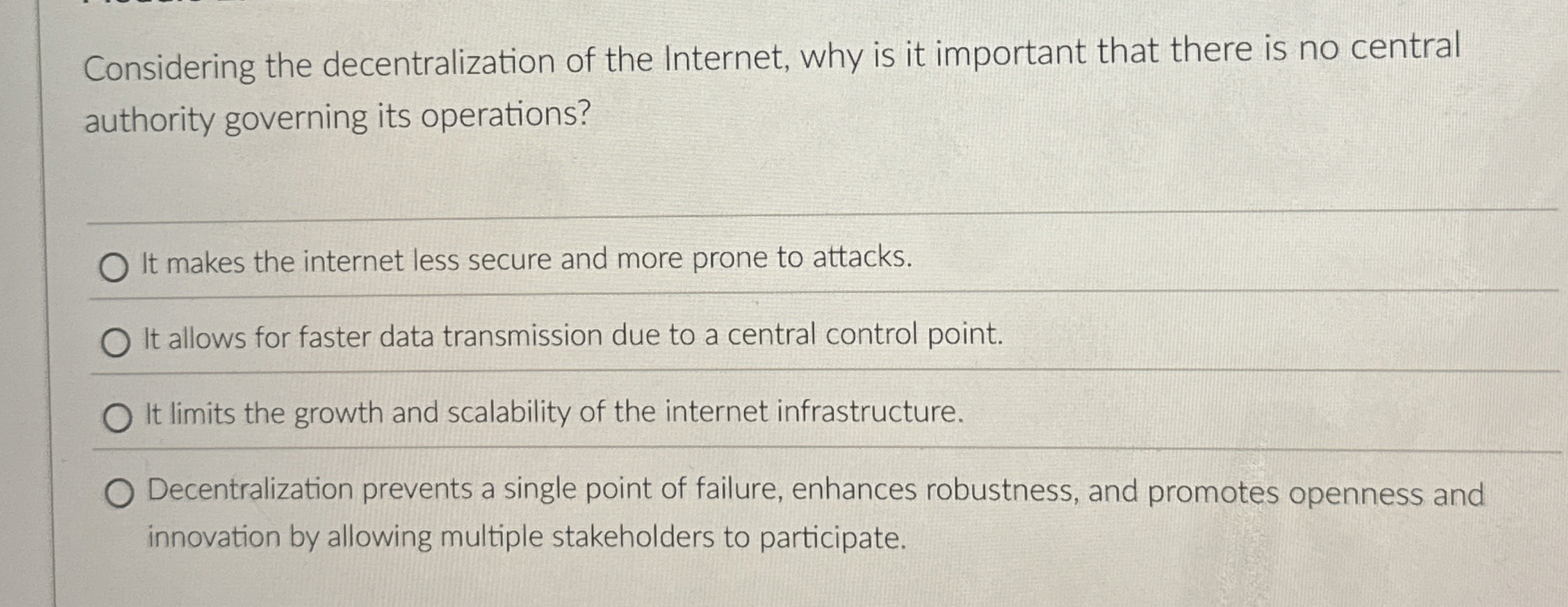 Considering the decentralization of the Internet,