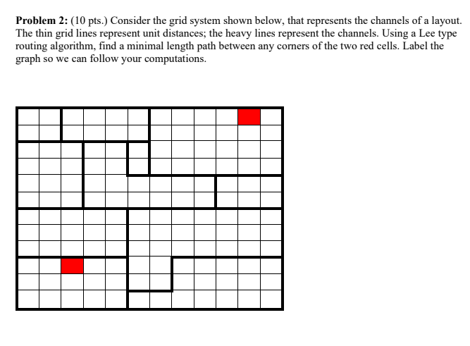 Problem 2 : ( 1 0 pts . ) Consider the grid