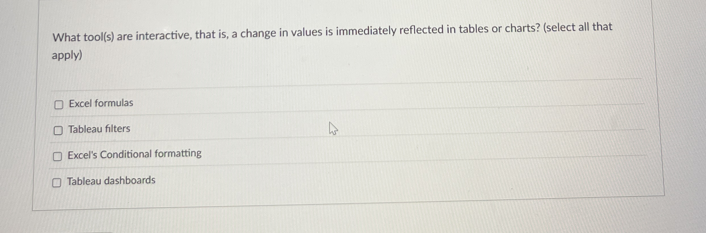 What tool ( s ) are interactive, that is , a