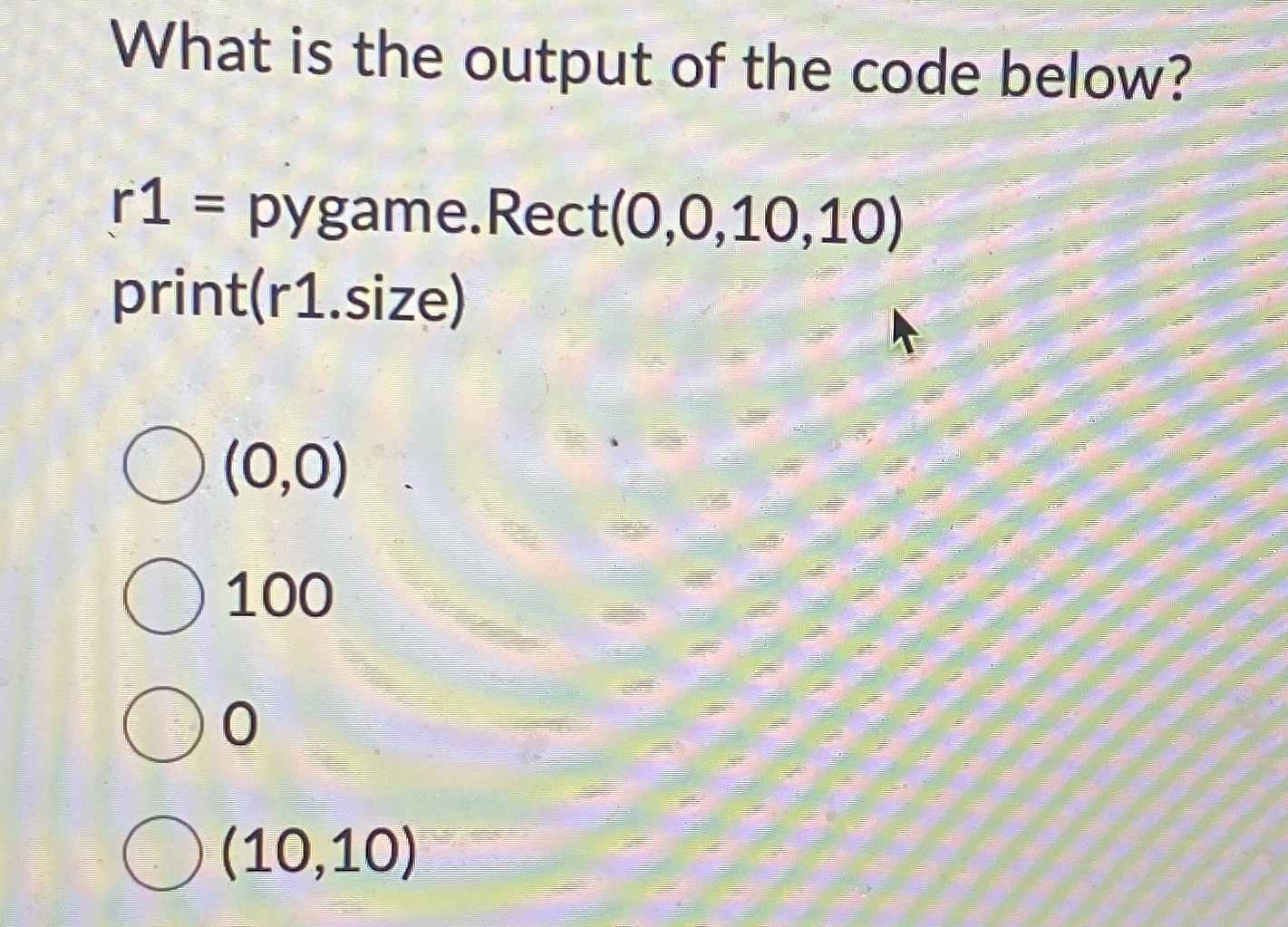 What is the output of the code below? r 1 =