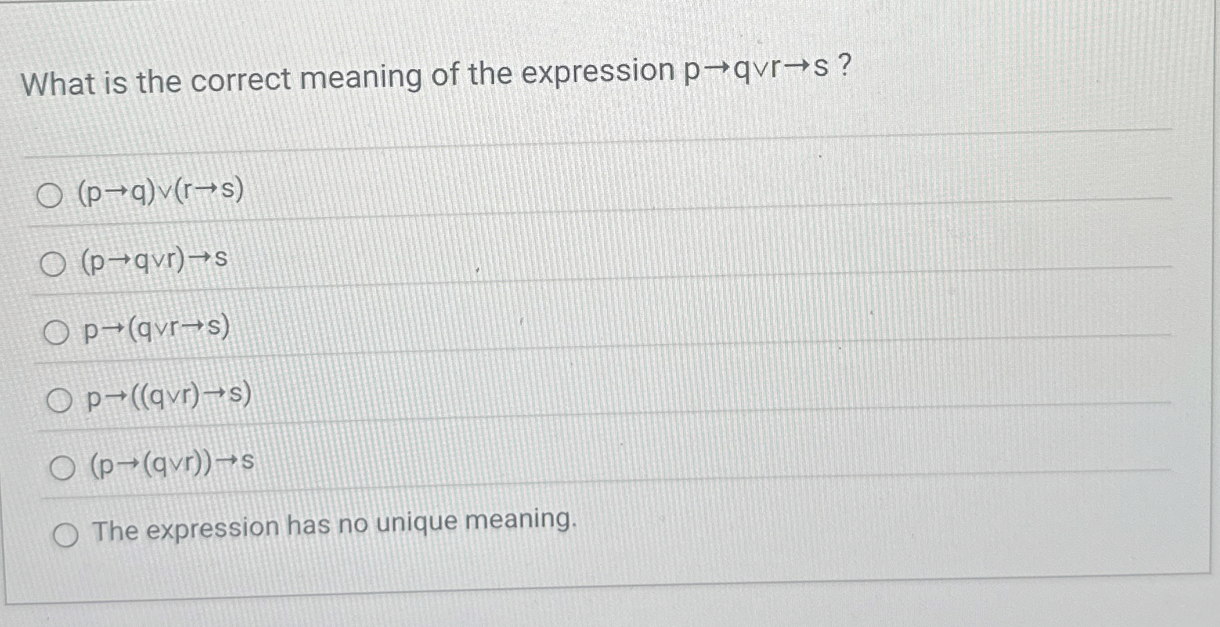 What is the correct meaning of the expression p q