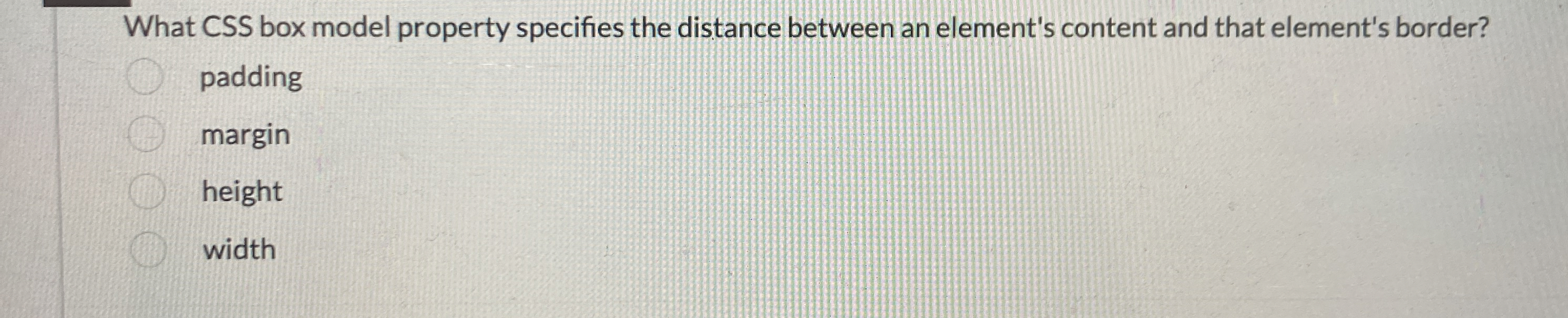 What CSS box model property specifies the