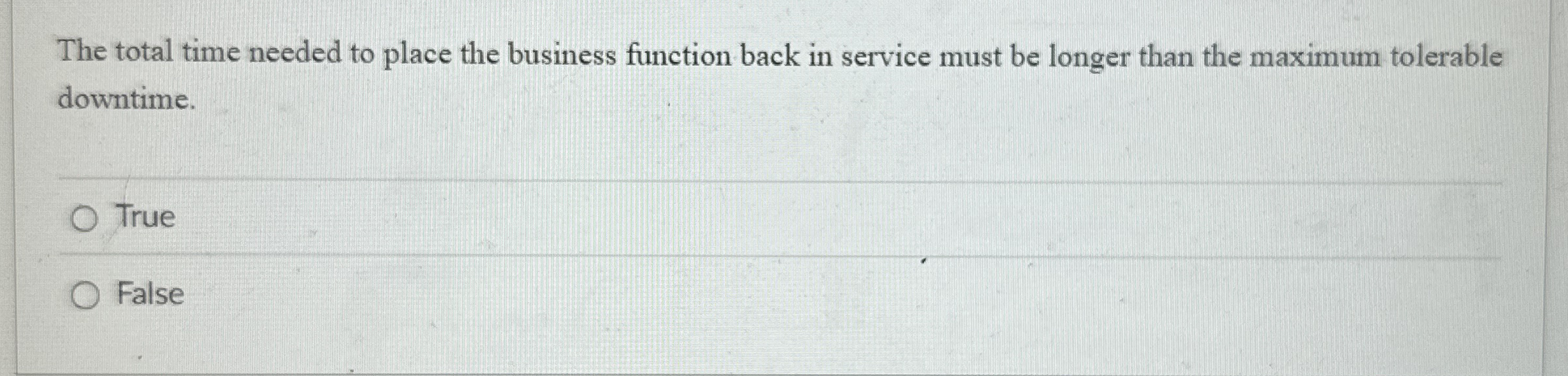 The total time needed to place the business