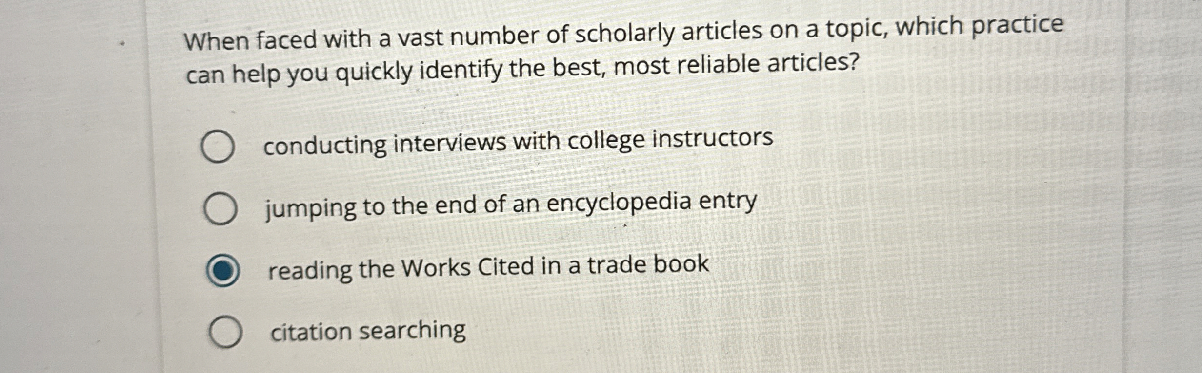 When faced with a vast number of scholarly