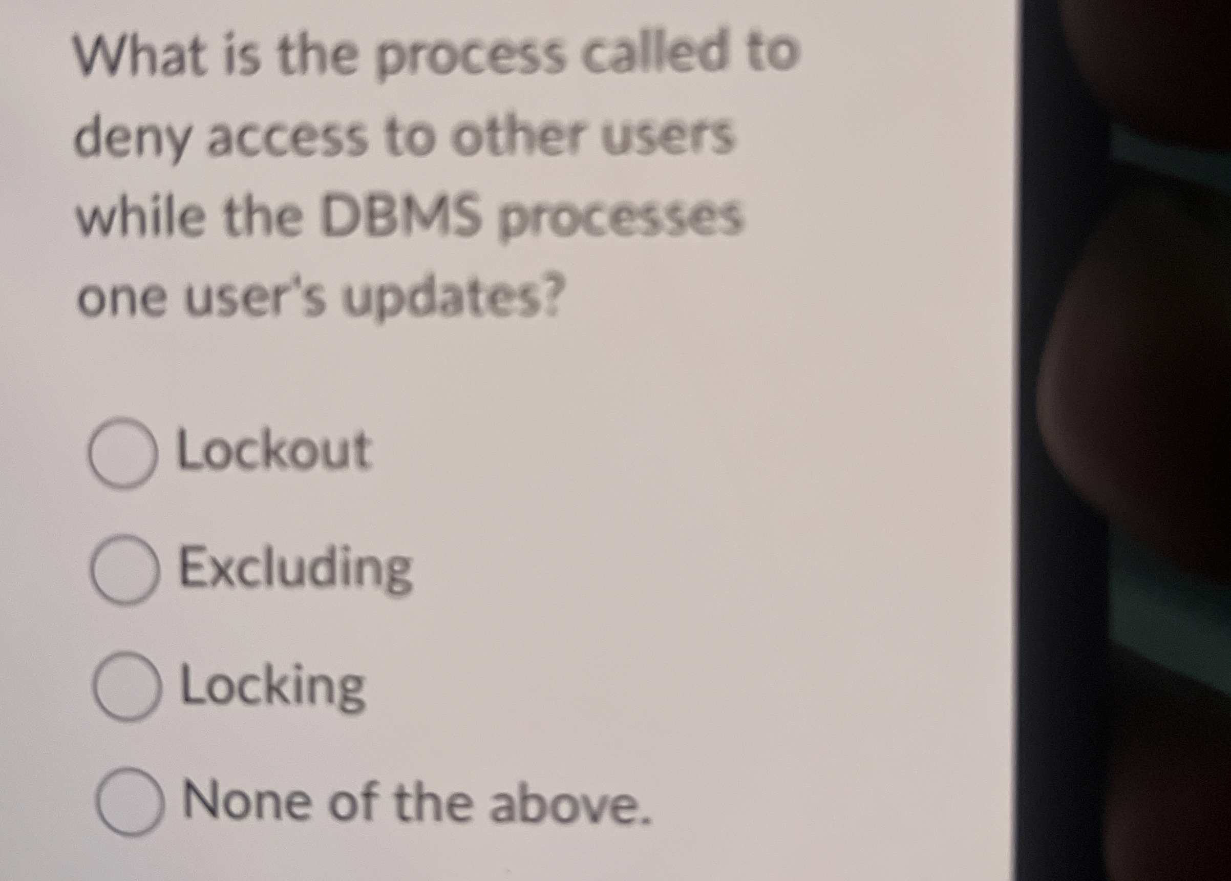 What is the process called to deny access to