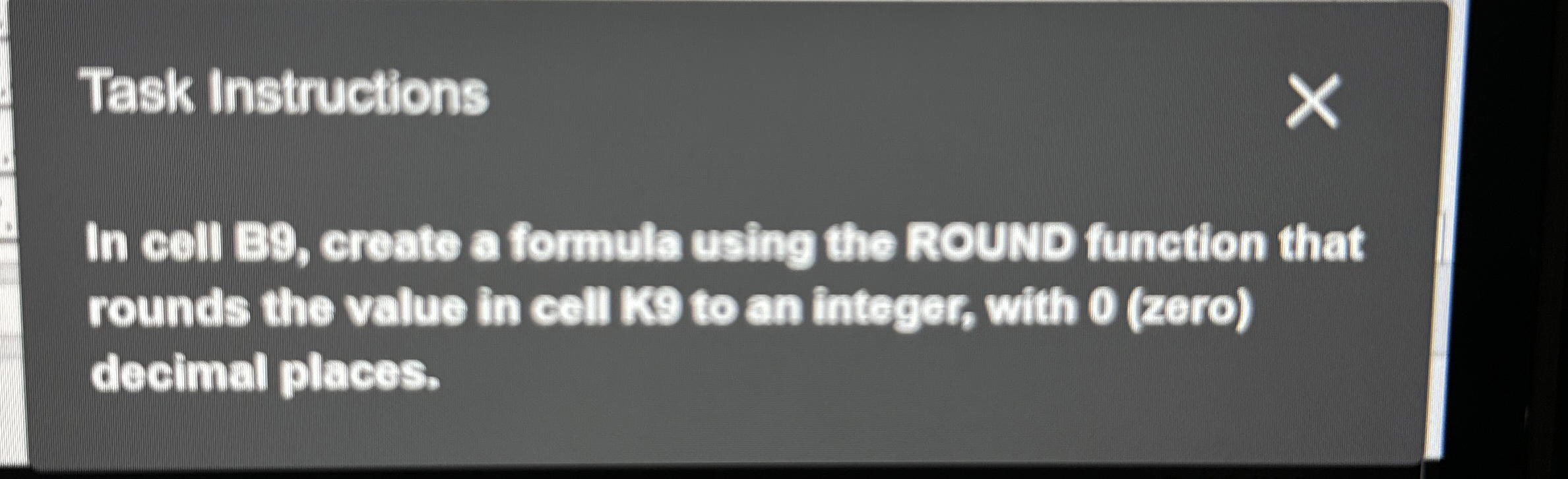 Task Instructions In coll B 9 , create a formula