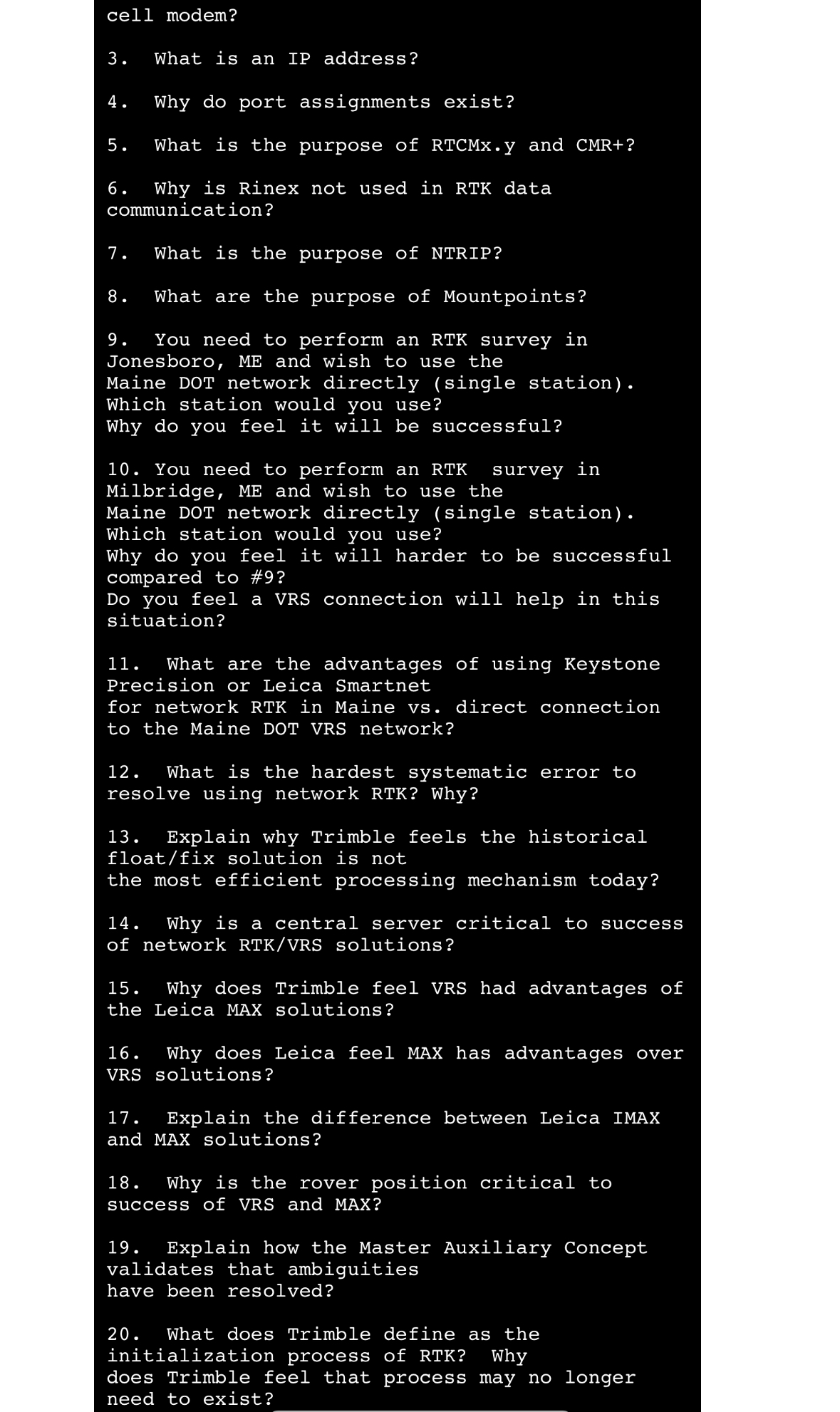 cell modem? 3 . What is an IP address? 4 . Why do