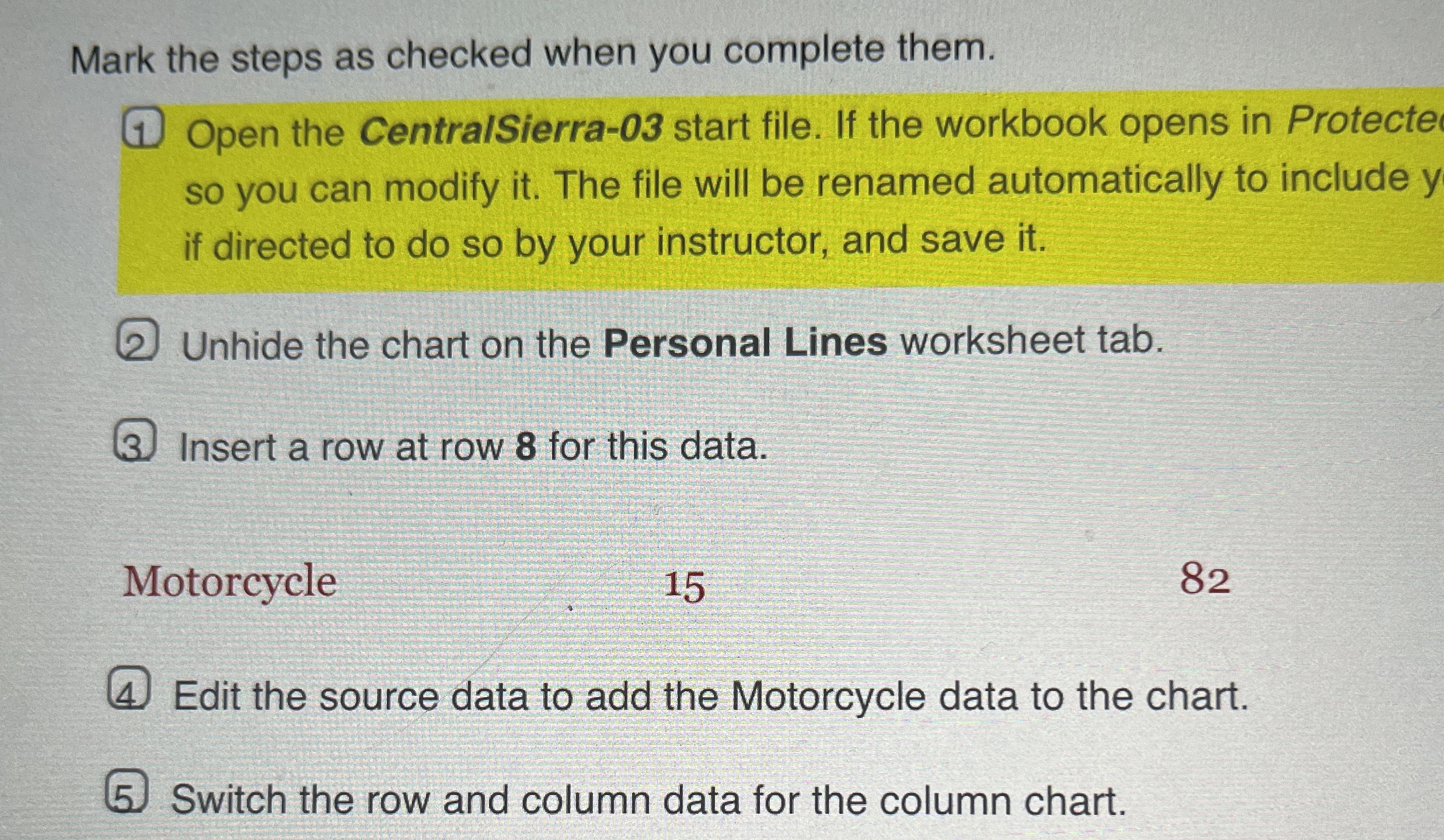 Mark the steps as checked when you complete them.