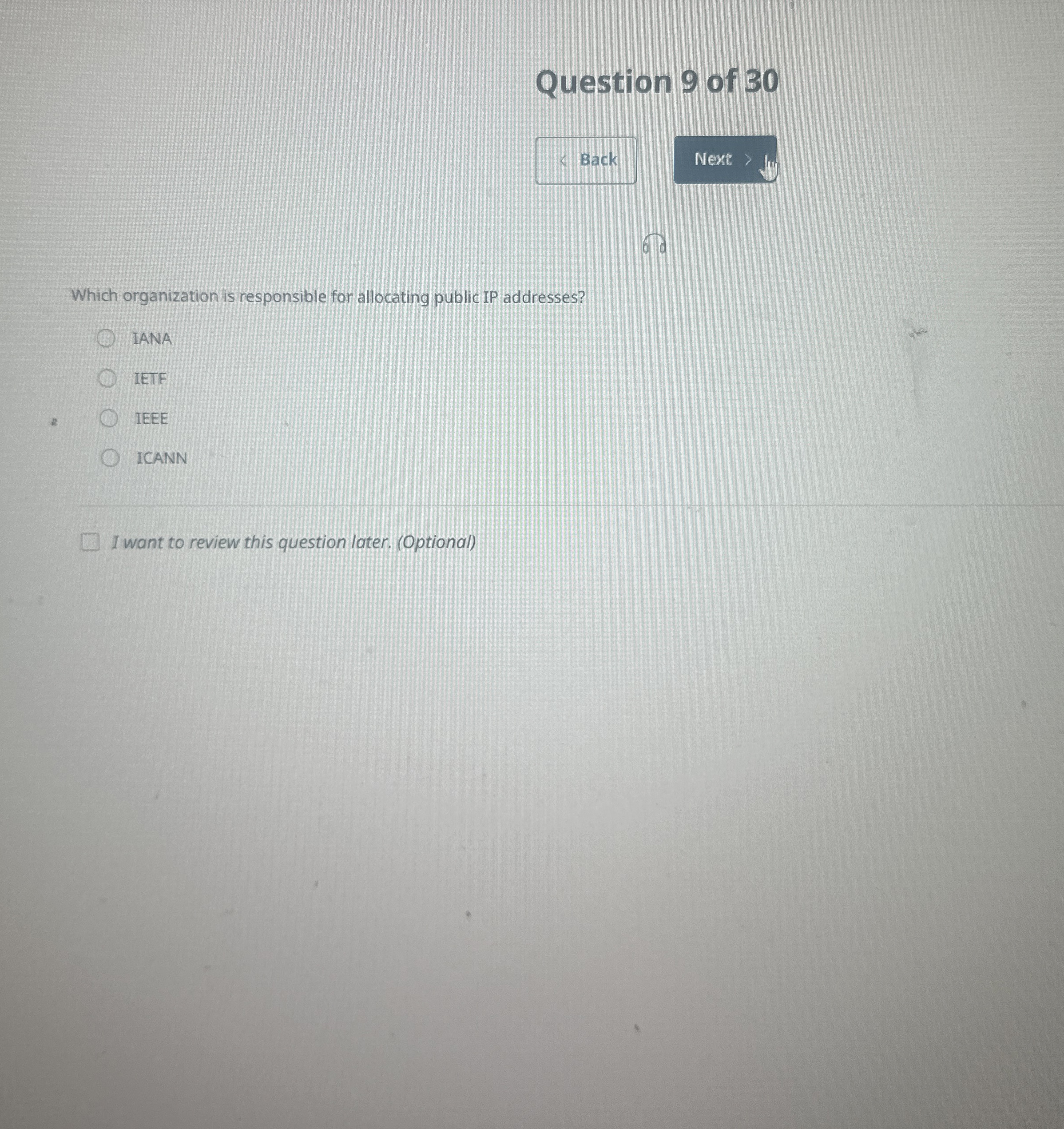 Question 9 of 3 0 Which organization is