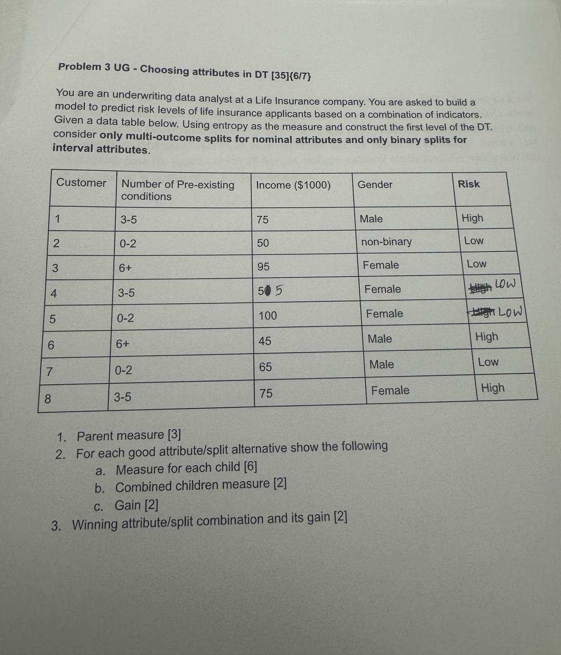 Exam ProblemsF 1 1 Problem 3 UG - Choosing