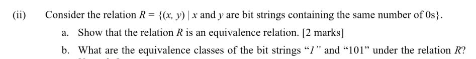 ( ii ) Consider the relation \ ( R = \ { ( x , y