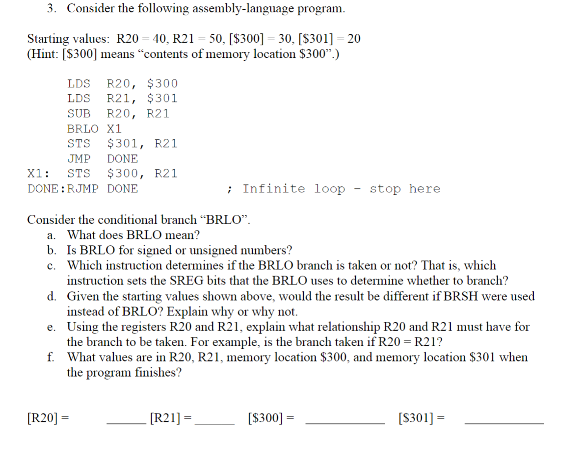 3 . Consider the following assembly - language