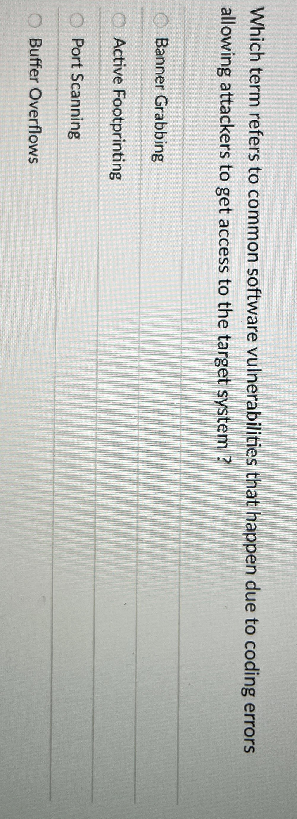 Which term refers to common software