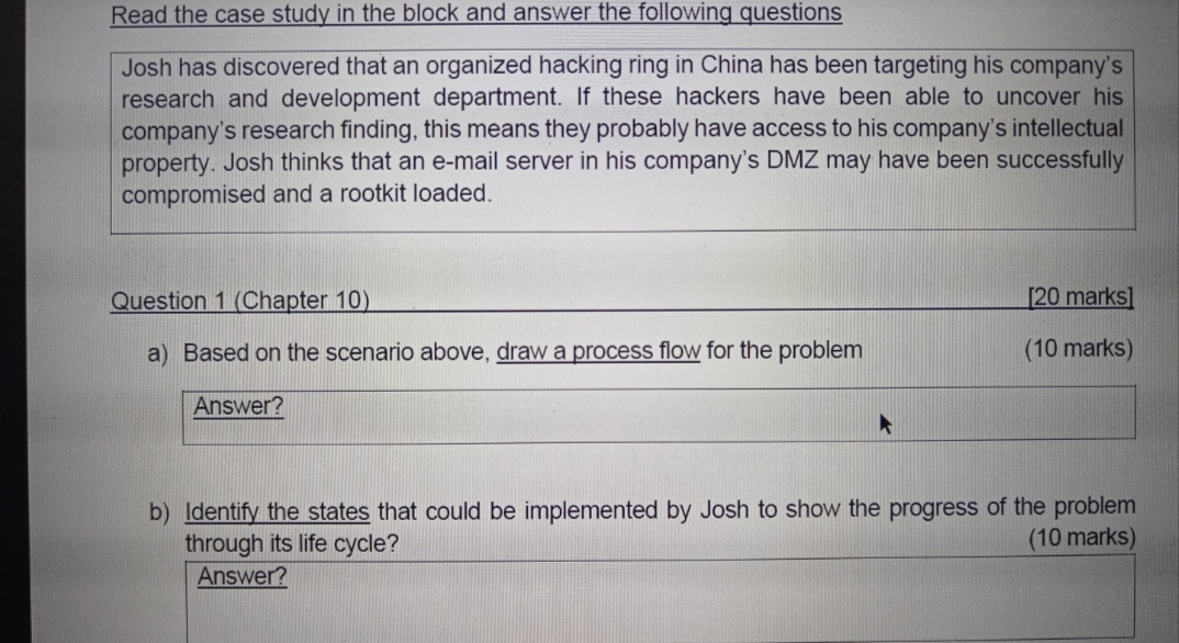 Read the case study in the block and answer the