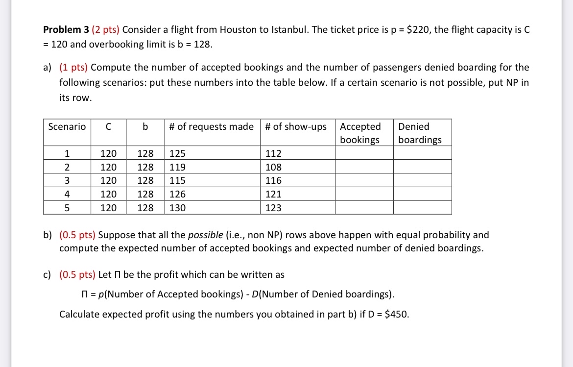 Problem 3 ( 2 pts ) Consider a flight from