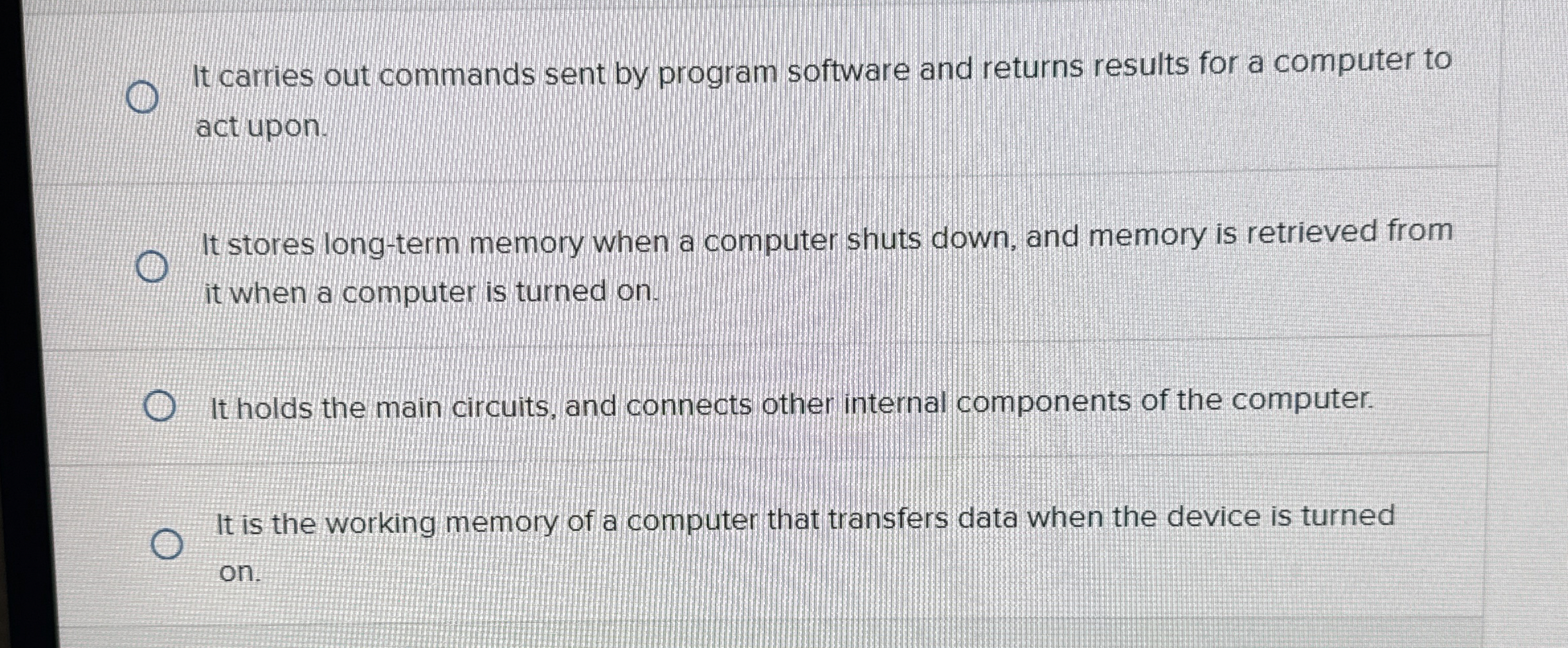 It carries out commands sent by program software