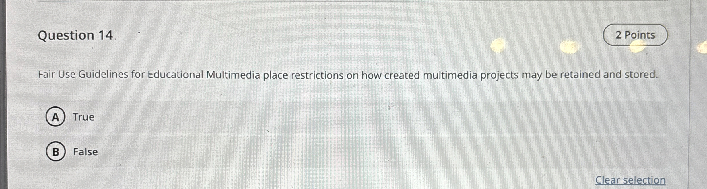 Question 1 4 2 Points Fair Use Guidelines for