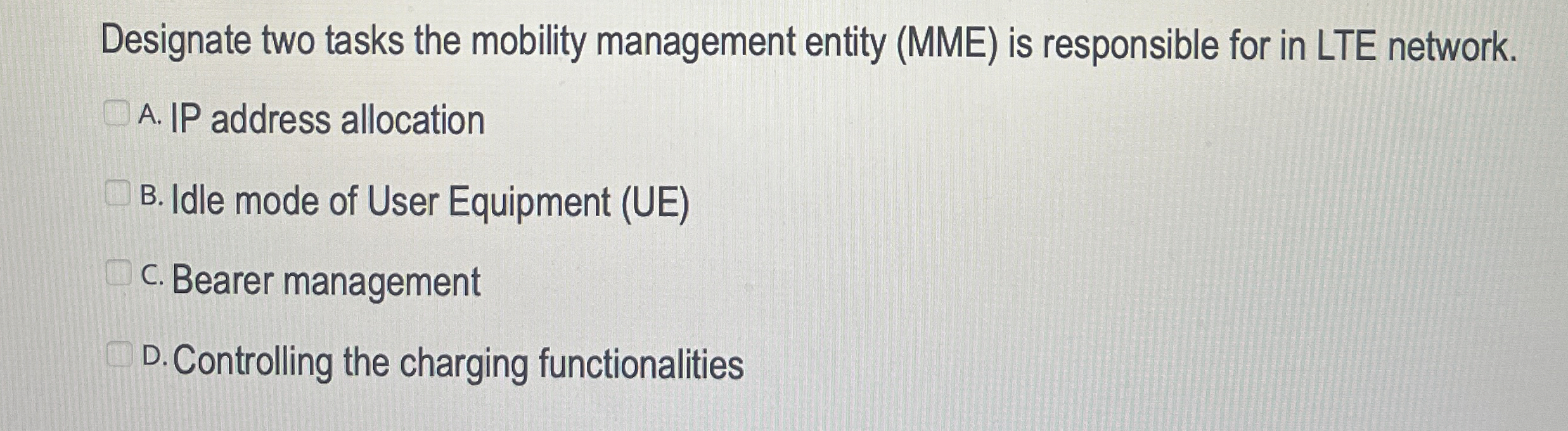 Designate two tasks the mobility management