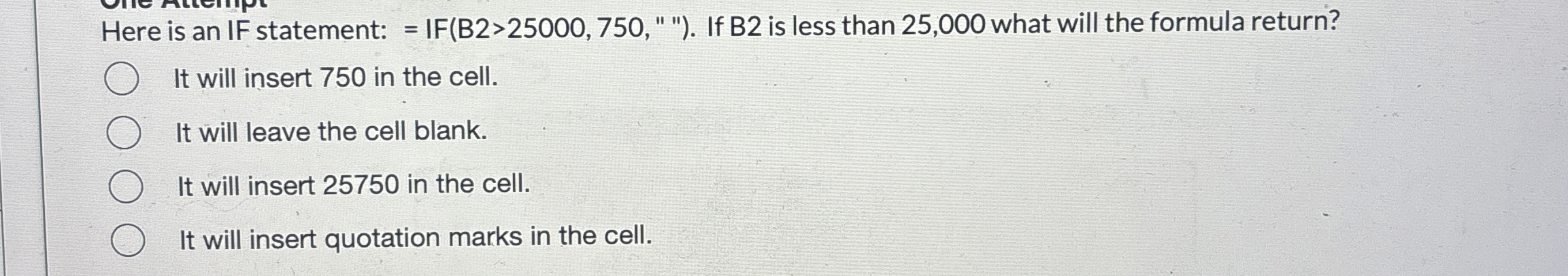 Here is an IF statement: ) > ( 2 5 0 0 0 , 7 5 0