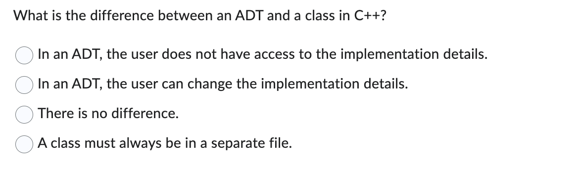What is the difference between an ADT and a class
