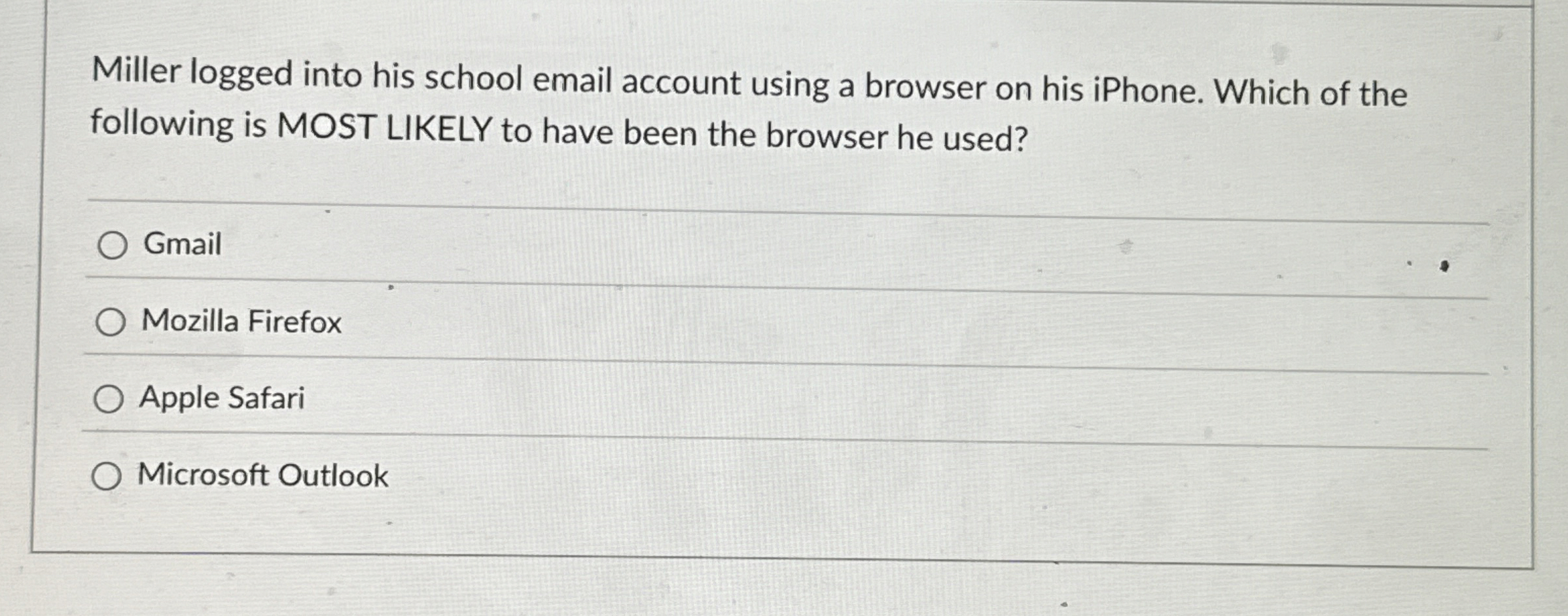 Miller logged into his school email account using