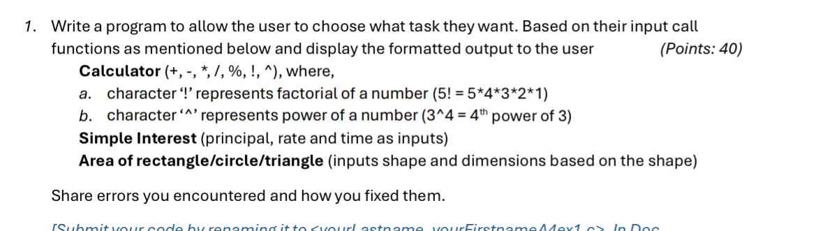 Write a program using C Programming to allow the