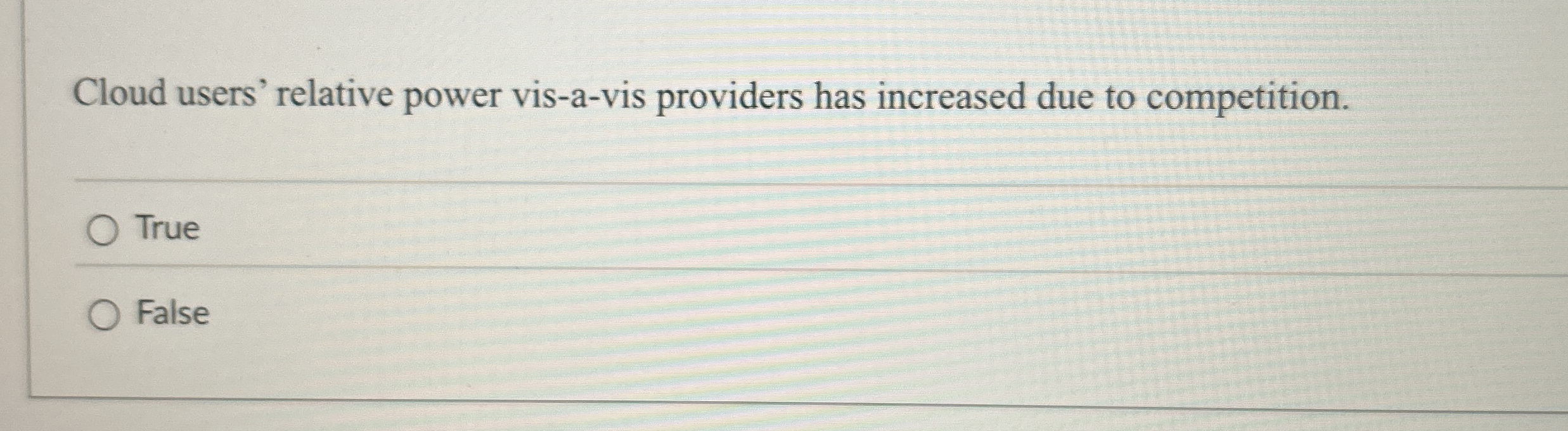 Cloud users' relative power vis - a - vis