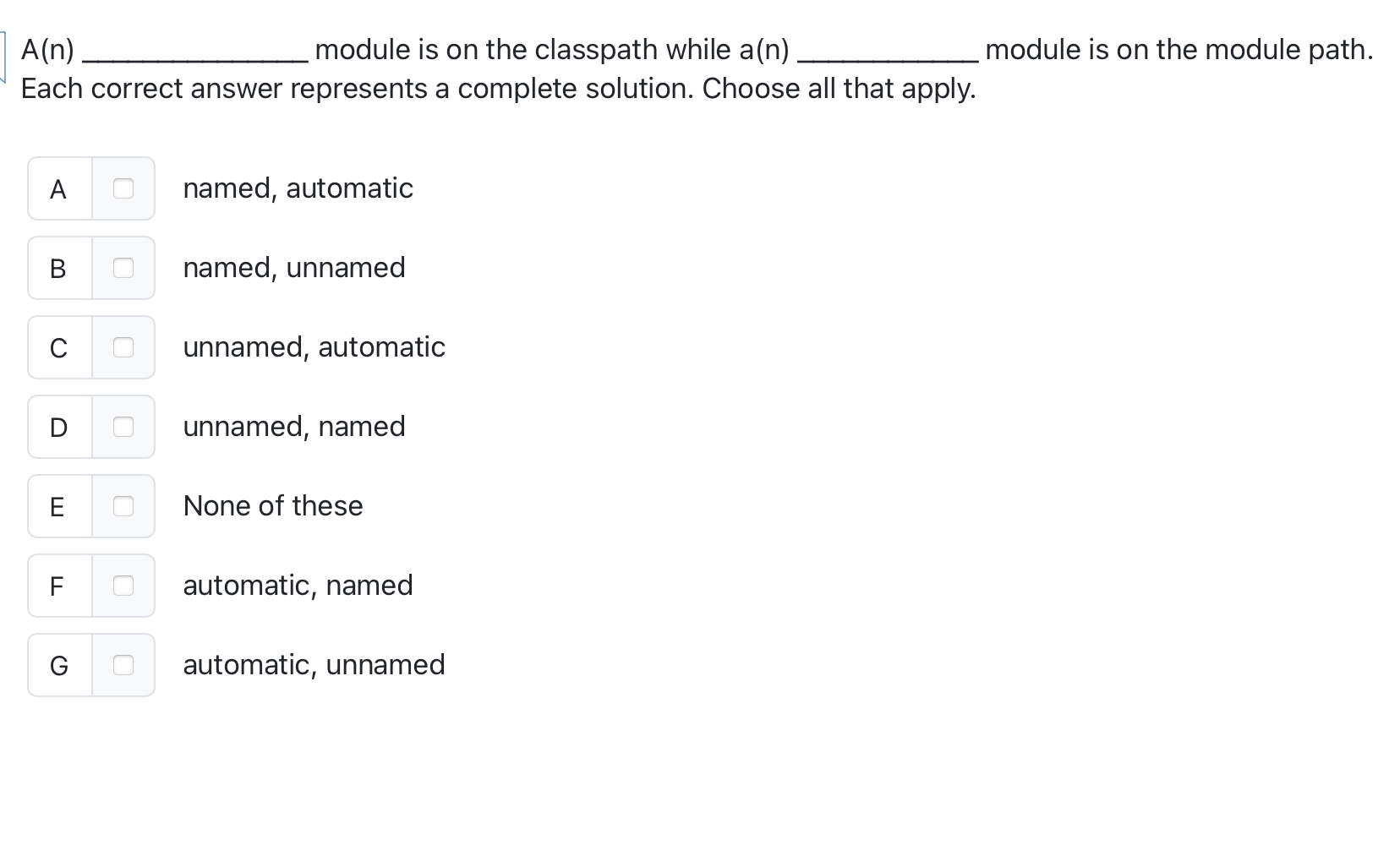 A ( n ) _ _ _ _ _ _ _ module is on the classpath