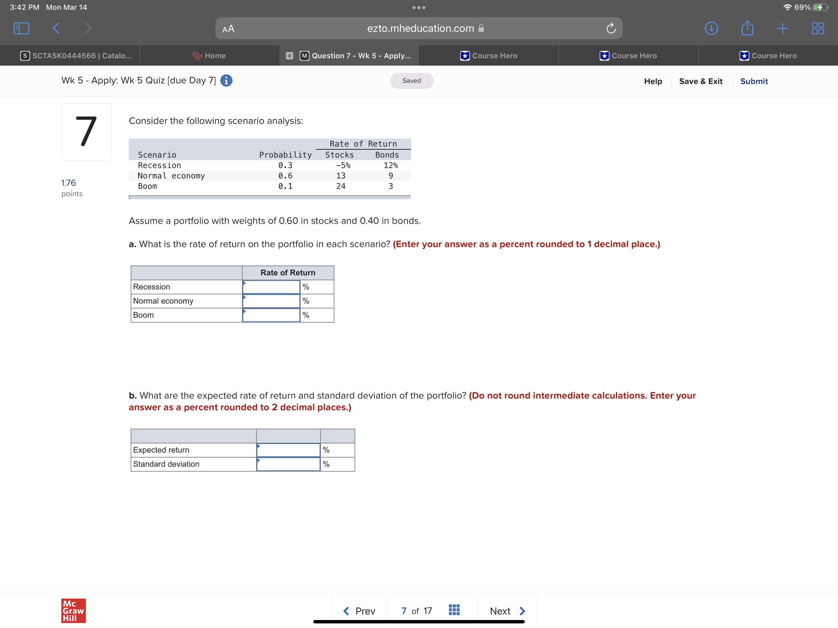 3:42 PM Mon Mar 14 ezto.mheducation.com ' E]
