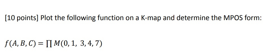 [ 1 0 points ] Plot the following function on a K