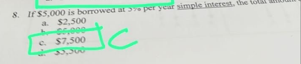 code class = "asciimath" > If $ 5 , 0 0 0 is