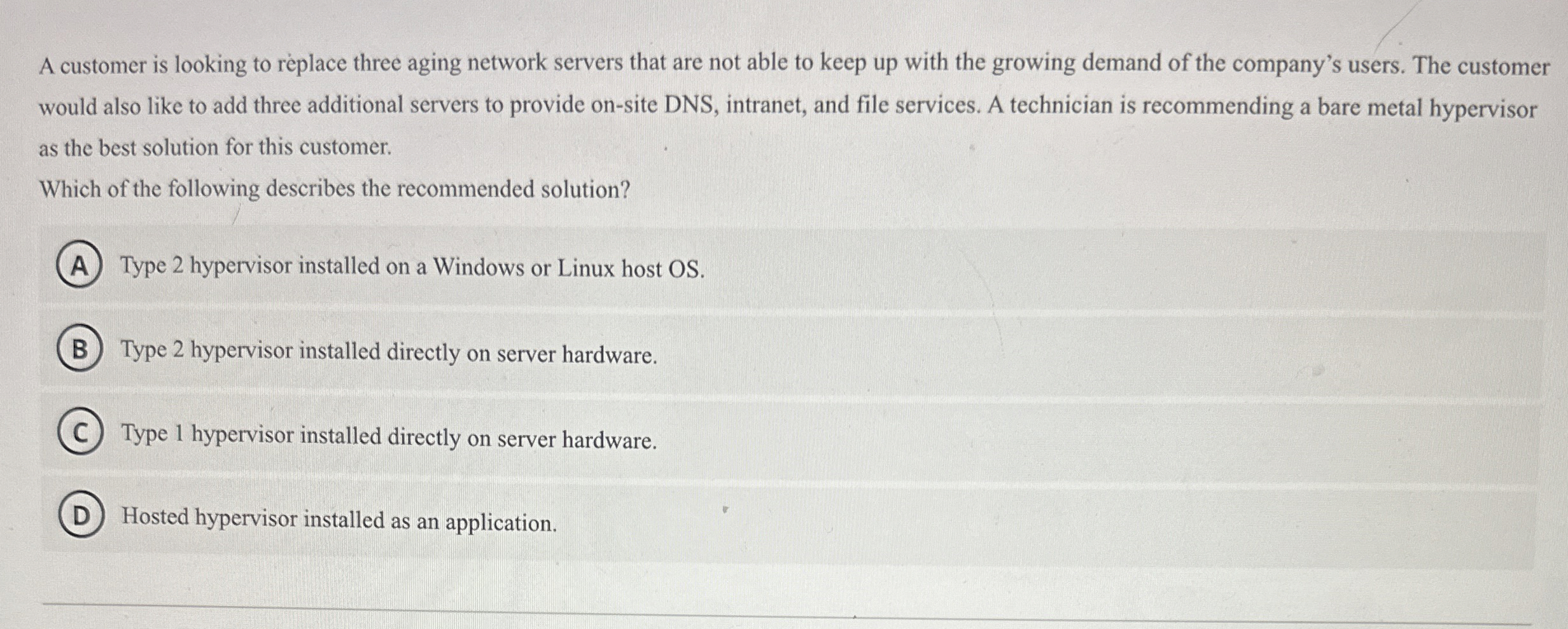 A customer is looking to replace three aging