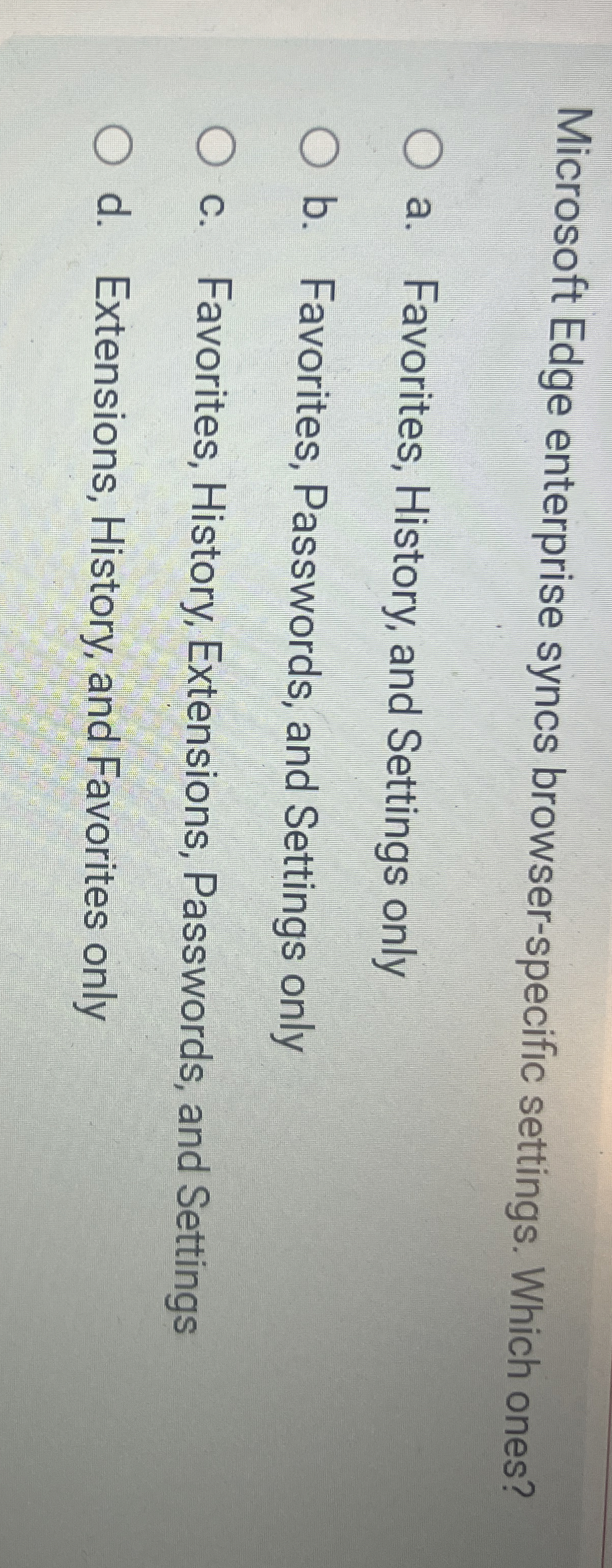 Microsoft Edge enterprise syncs browser -