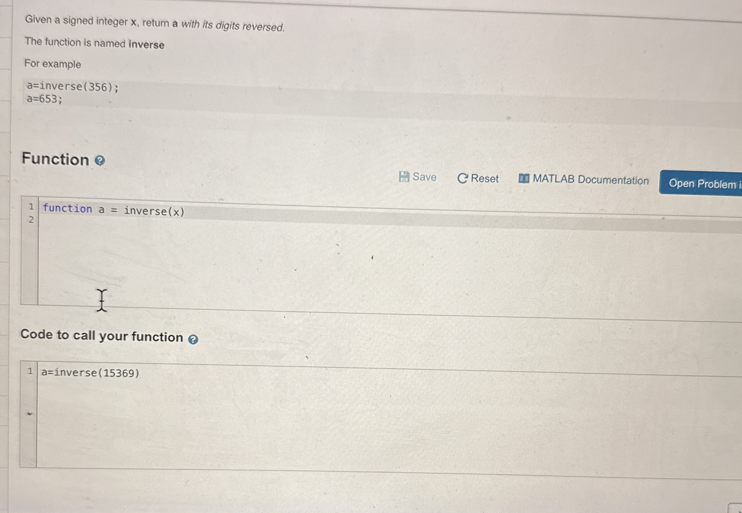 Given a signed integer x , return a with its