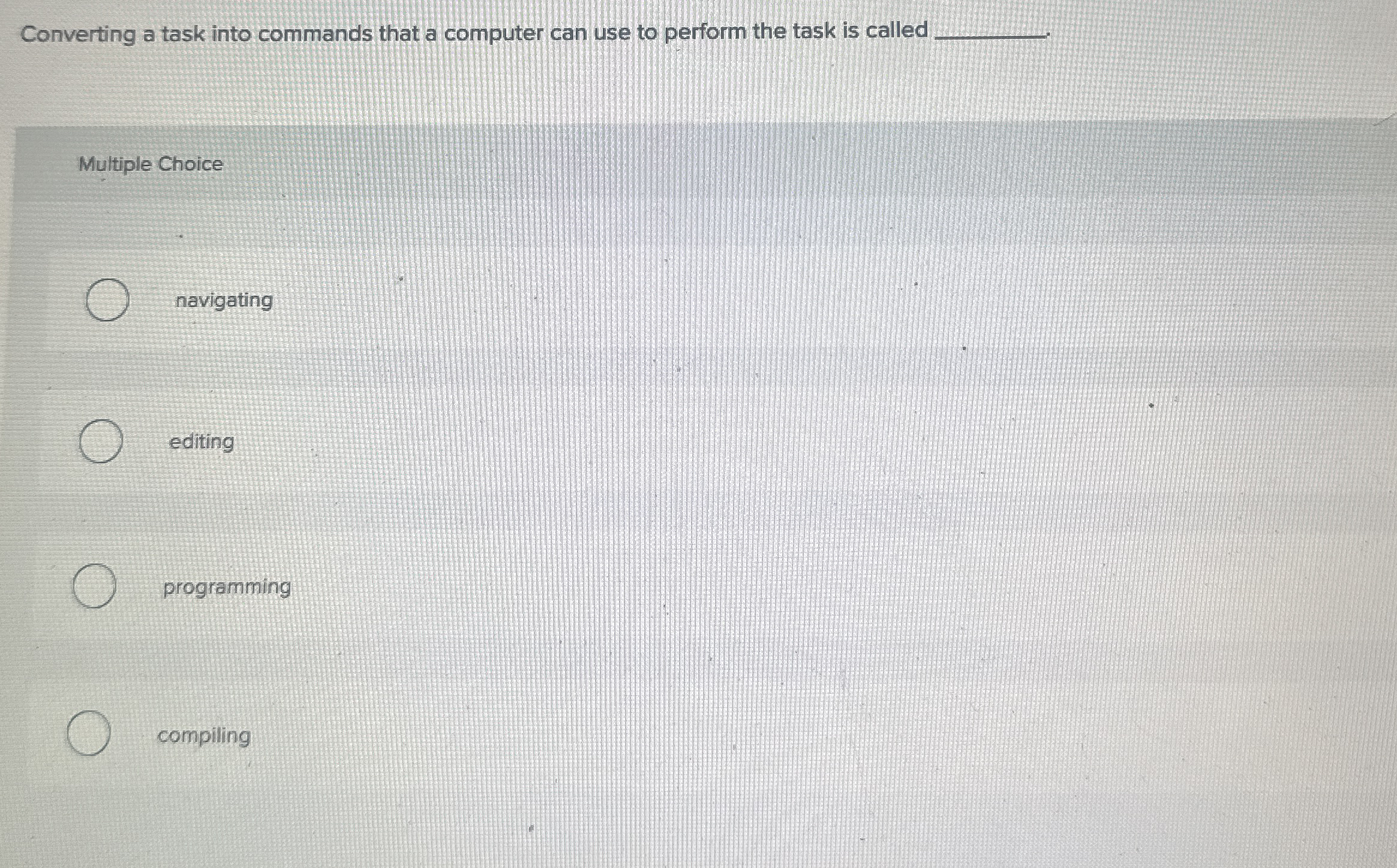 Converting a task into commands that a computer