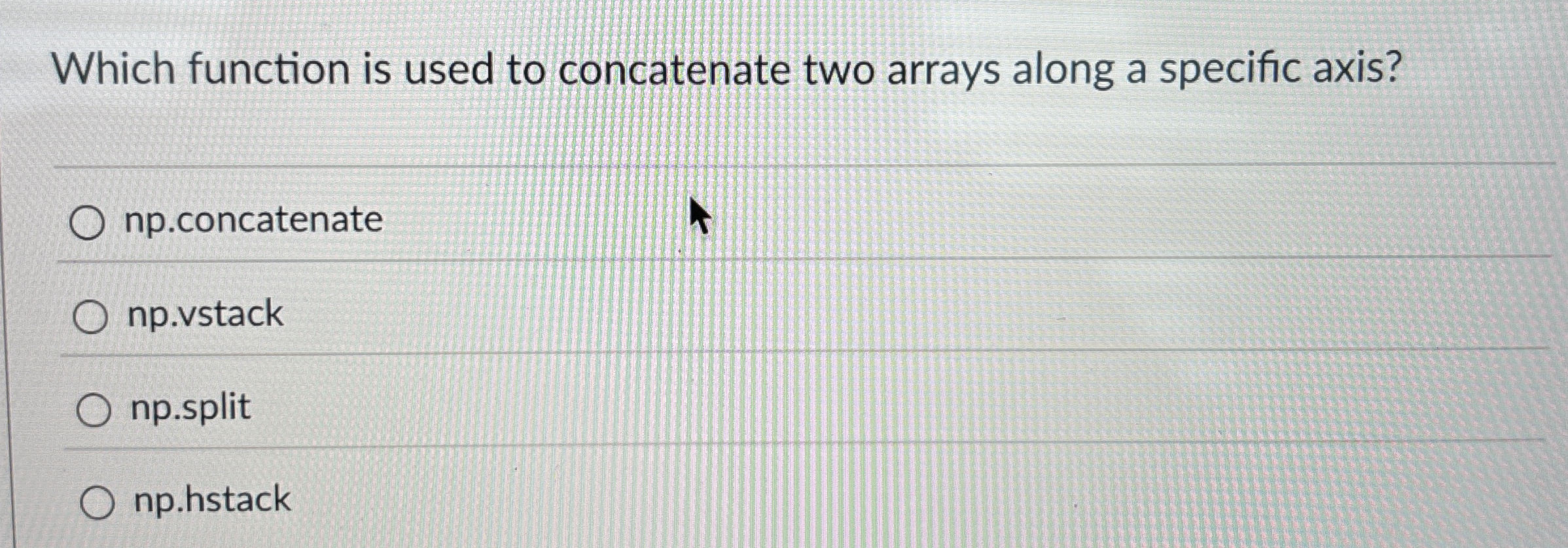 Which function is used to concatenate two arrays