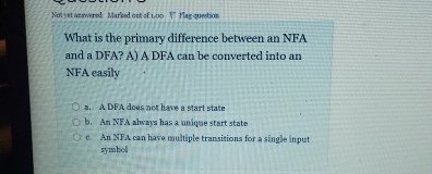 What is the primary difference between an NFA and