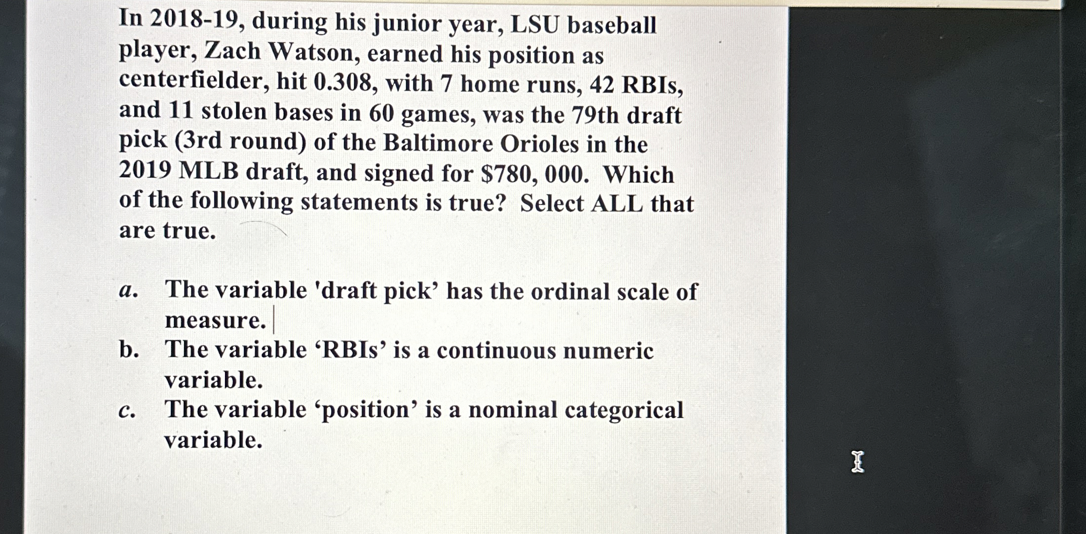 In 2 0 1 8 - 1 9 , during his junior year, LSU