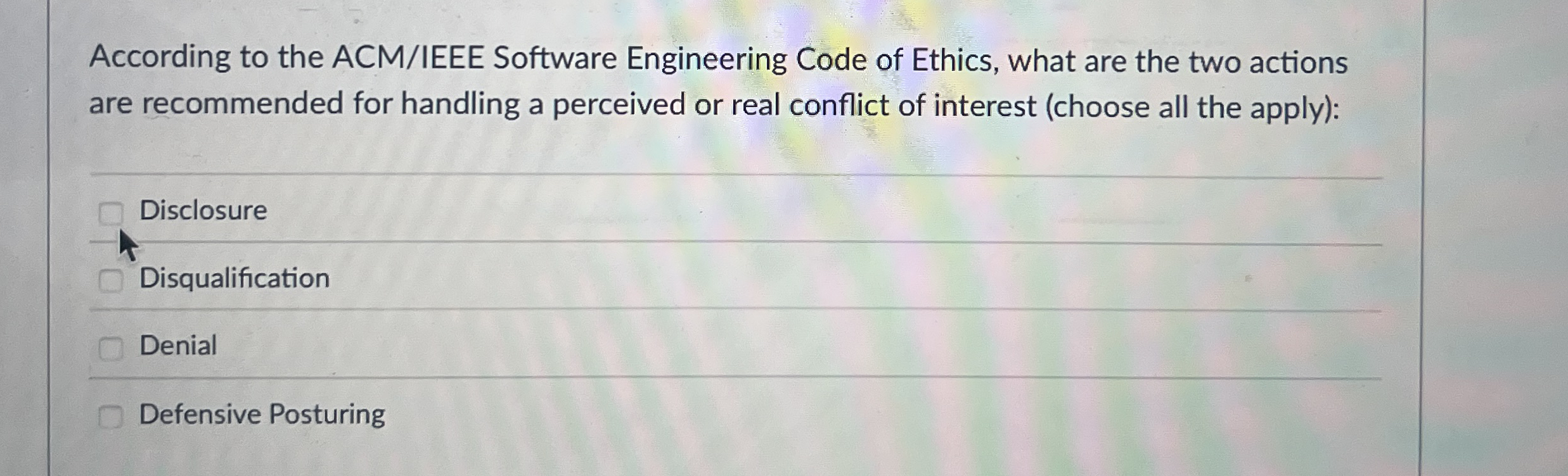 According to the ACM / IEEE Software Engineering