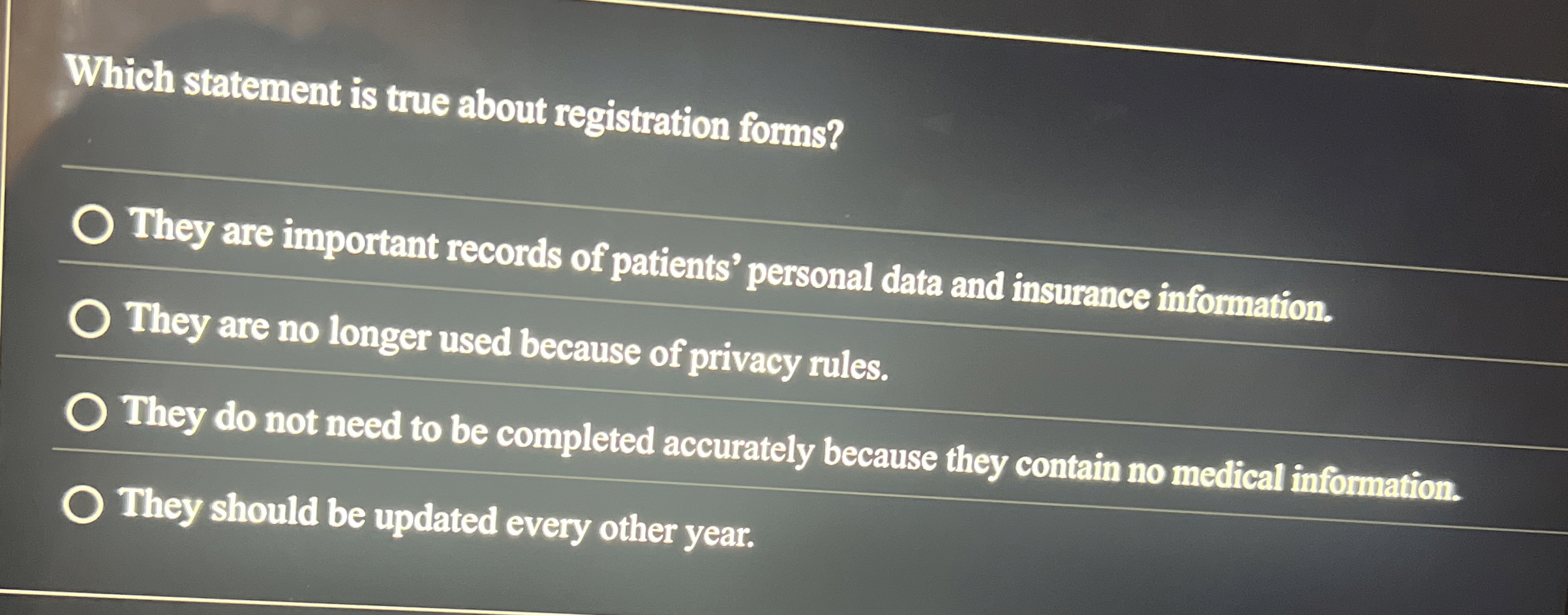 Which statement is true about registration forms?