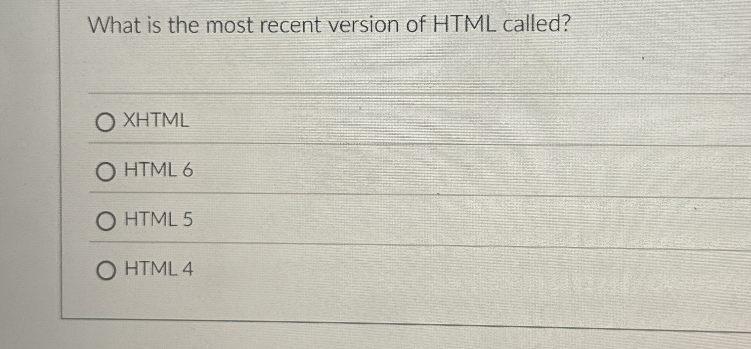 What is the most recent version of HTML called?