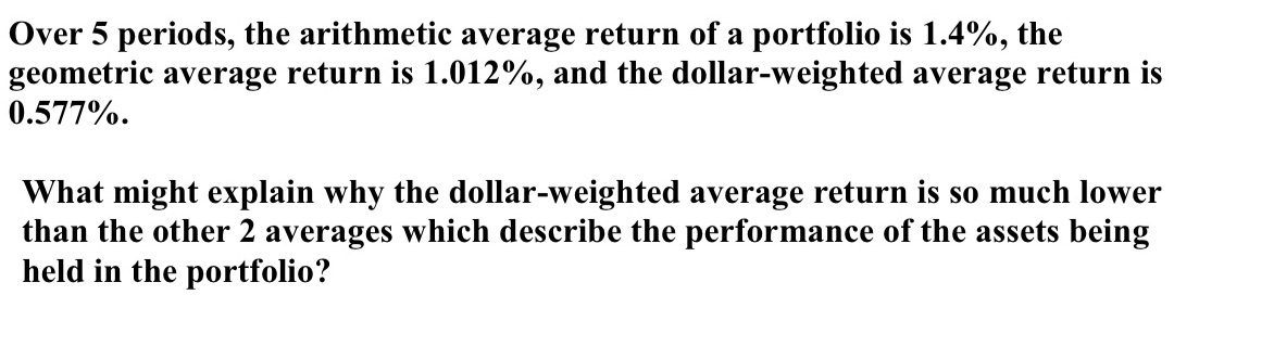 Please answer and explain Over 5 periods, the