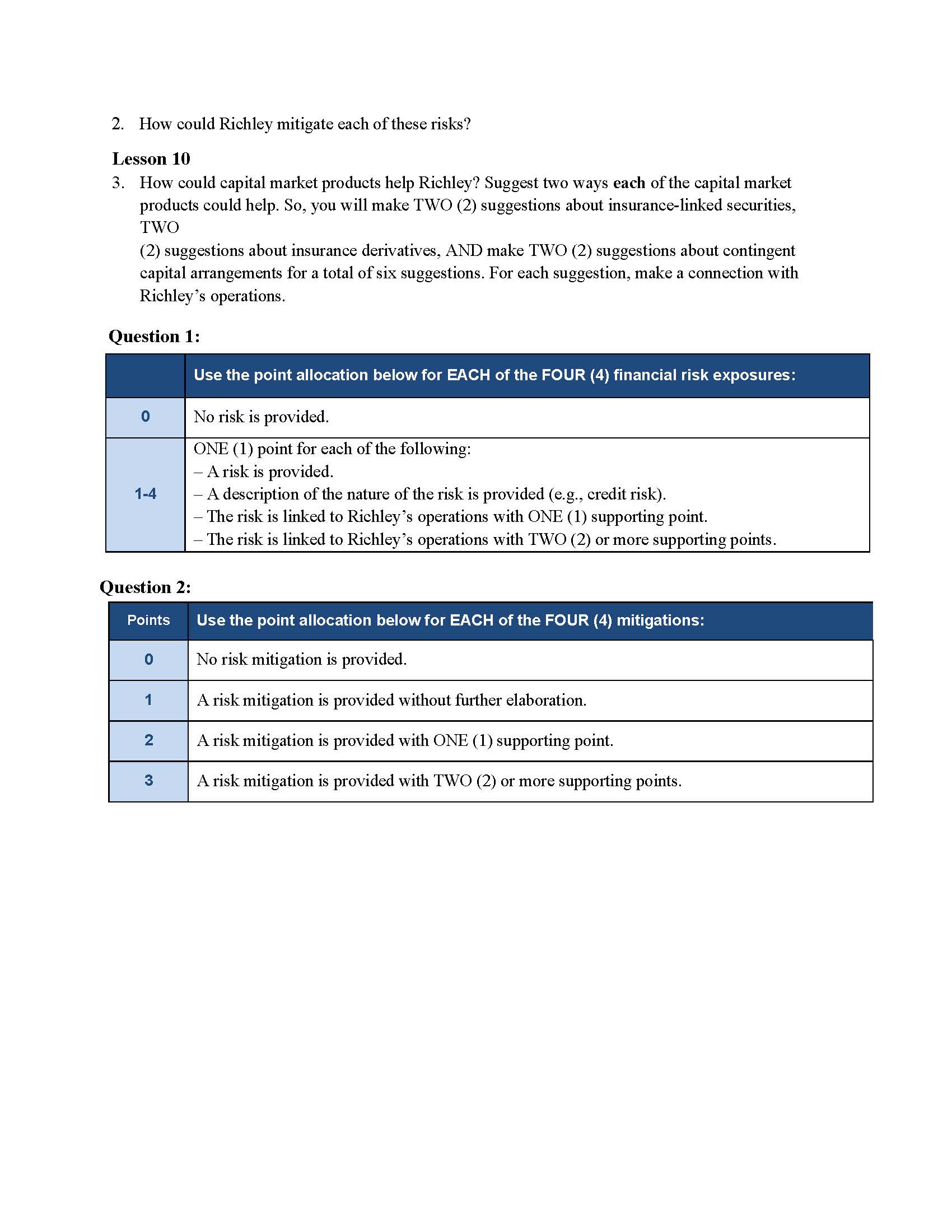 R130 - Risk Financing R130: Risk Financing